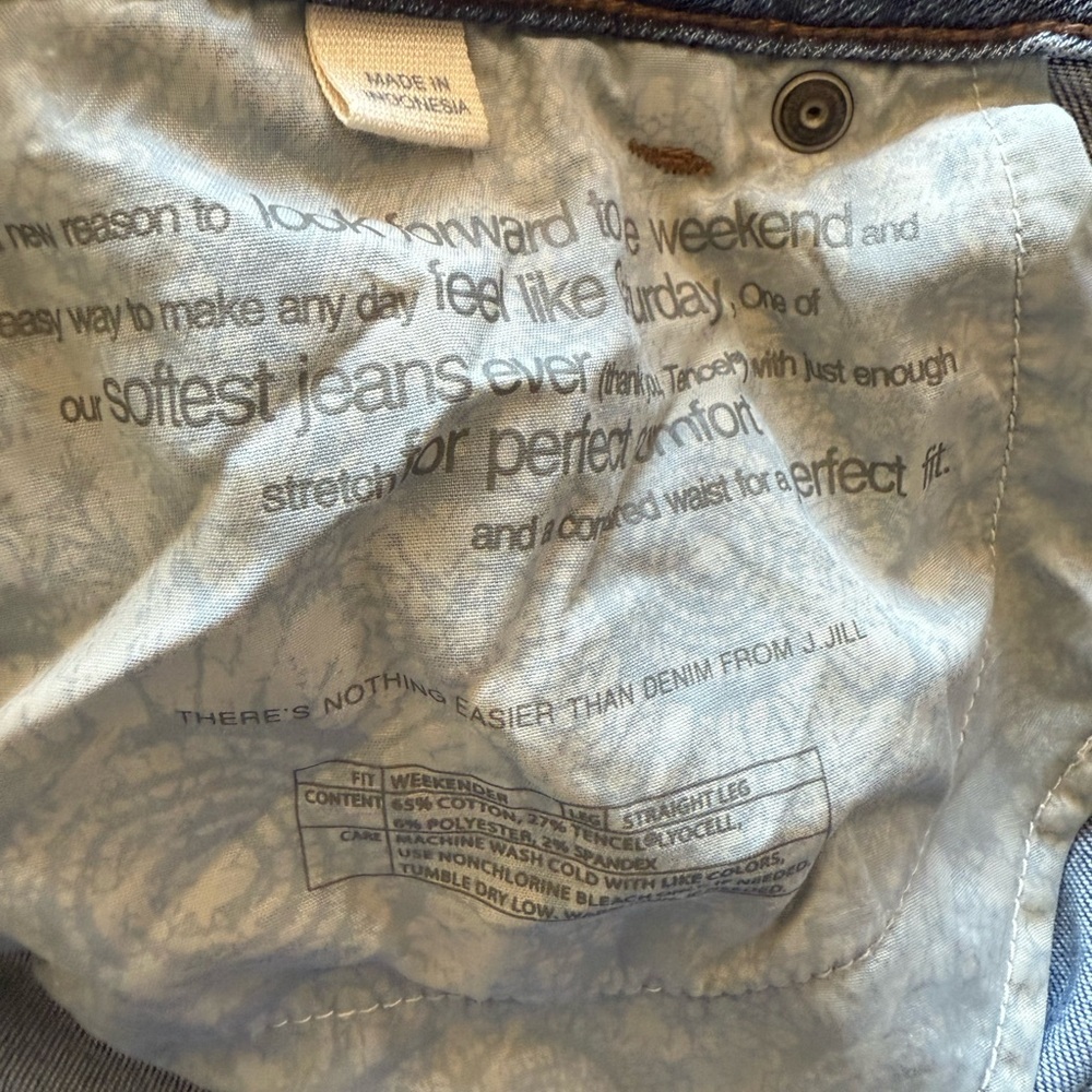 J. Jill Blue Straight Leg Jeans Floral Embroidery - Picture 7 of 7